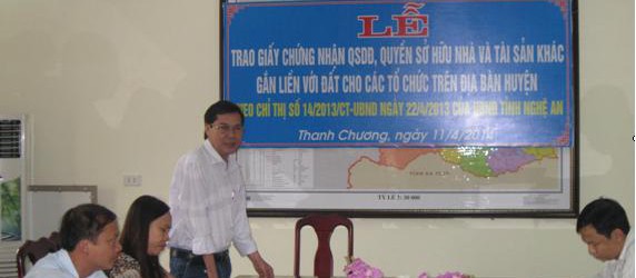 Trung tâm Kỹ thuật Tài nguyên và Môi trường thực hiện công tác tư vấn  lập hồ sơ cấp giấy chứng nhận quyền sử dụng đất (GCNQSD) theo Chỉ thị 14/2013/CT-UBND.